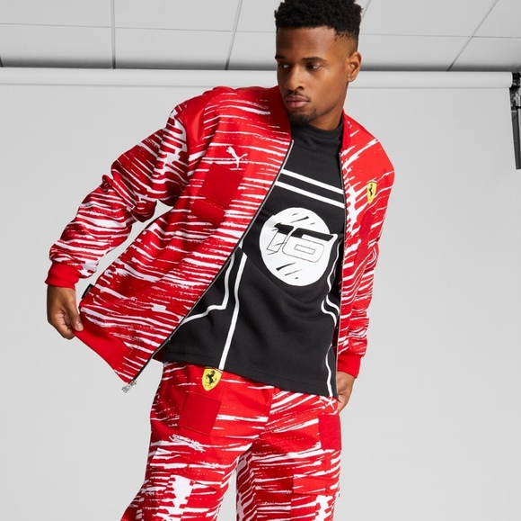 NWT PUMA x Scuderia Ferrari x Joshua Vides Red Rosso Corsa F1 Race Jacket XXL - Picture 8 of 13